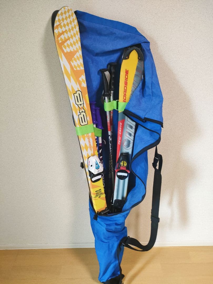 子供用2人分スキーセット、スキーブーツとバッグ計13点セット