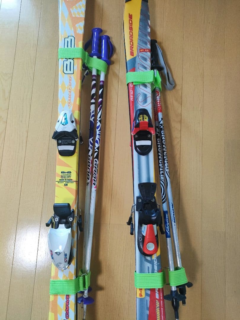 子供用2人分スキーセット、スキーブーツとバッグ計13点セット