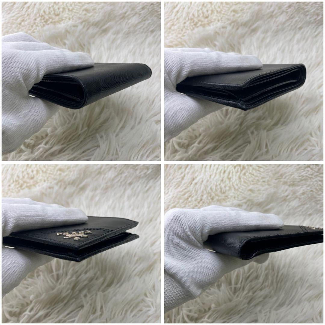 【未使用級】プラダPRADA 二つ折り財布 SAFFIANO L 黒