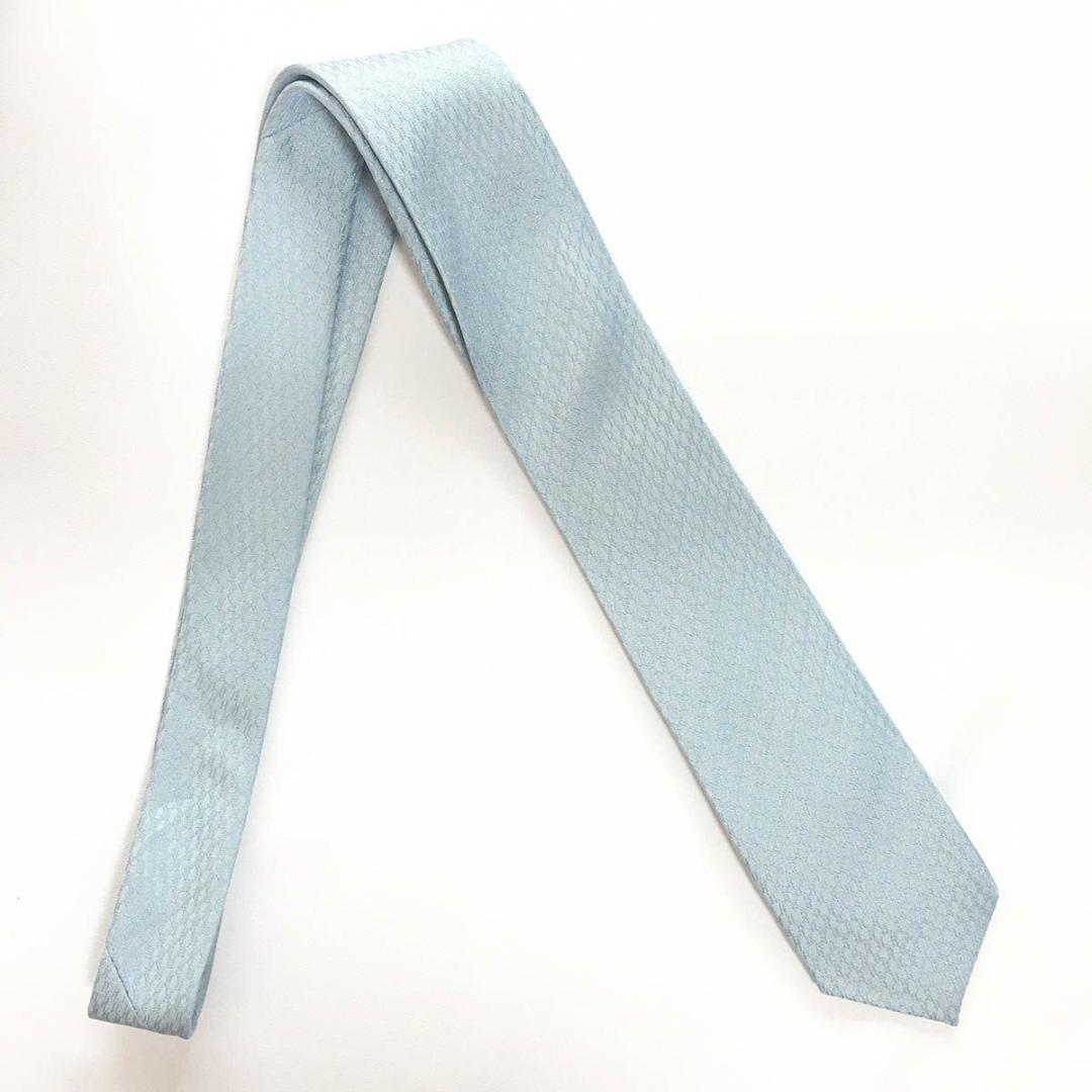 未使用級 エルメス HERMES ネクタイ シルク フランス製 ライトブルー