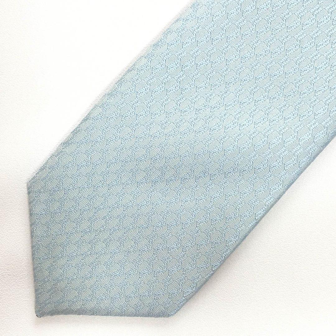 未使用級 エルメス HERMES ネクタイ シルク フランス製 ライトブルー
