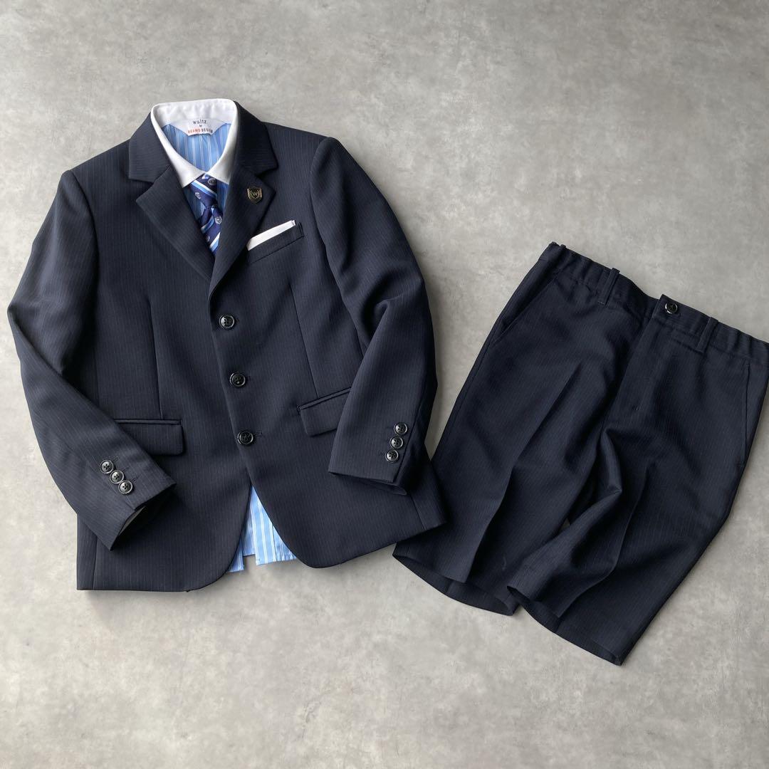 美品✨️ワルツバイビームスデザインスーツ 130 6点セット セットアップ 紺