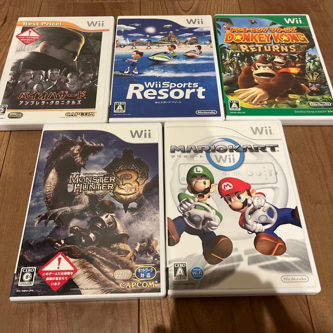 Nintendo Wii本体&マリオカートソフト等　計6点セット