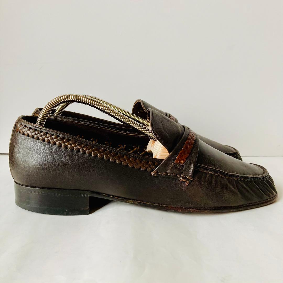 クリスチャン ディオール 濃茶 ローファー 26cm 除菌・消臭済み