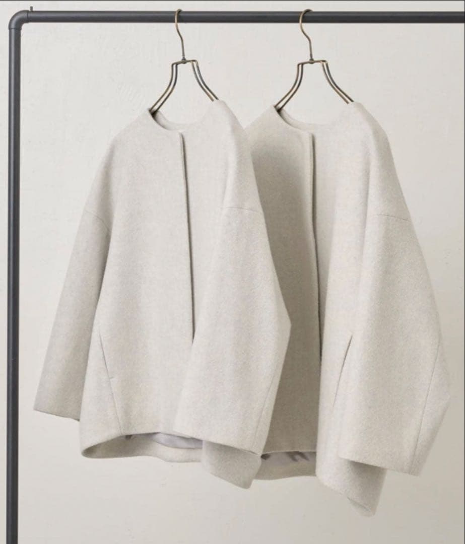 BEARDSLEY ノーカラージャケット グレー