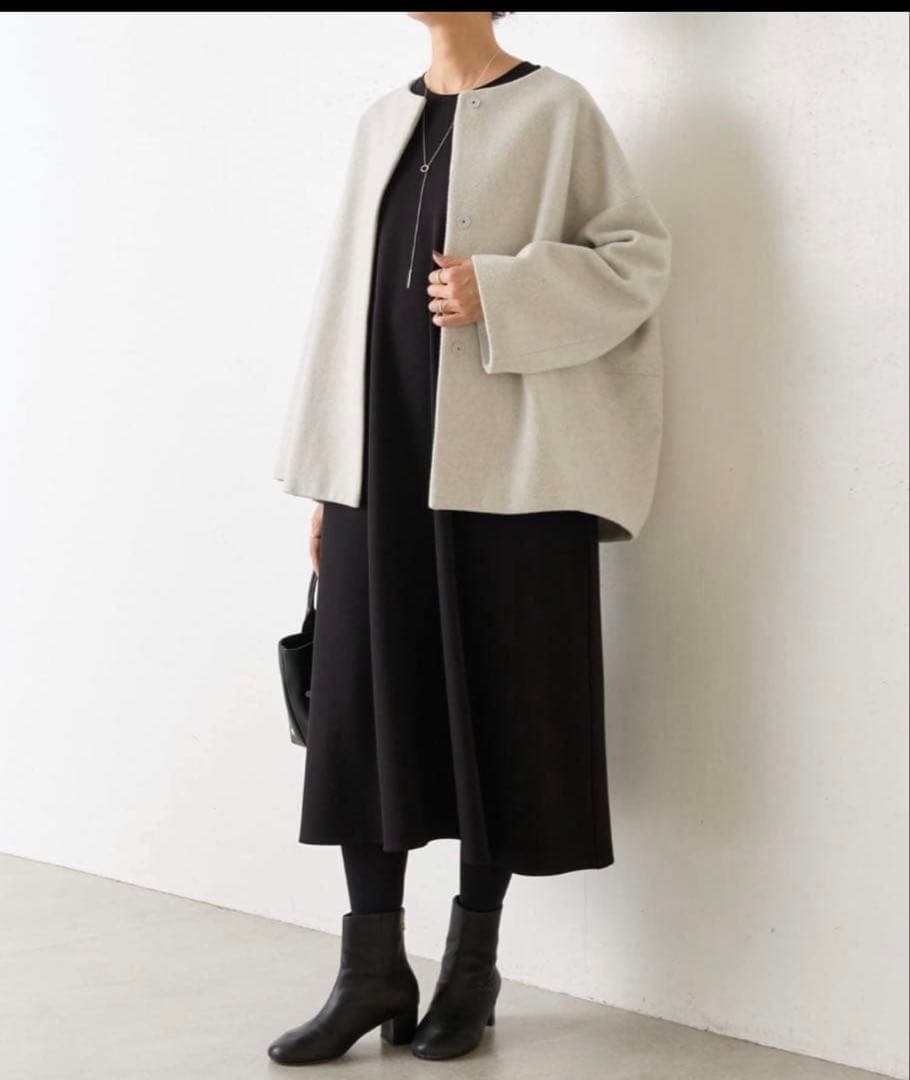 BEARDSLEY ノーカラージャケット グレー