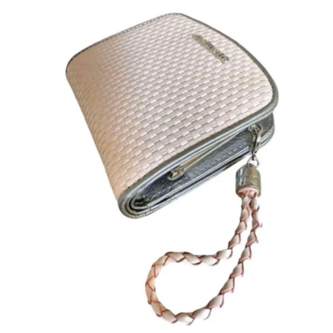 新品　ジルスチュアート がま口 ピンク　革本革 ブレイズ　折財布　二つ折財布