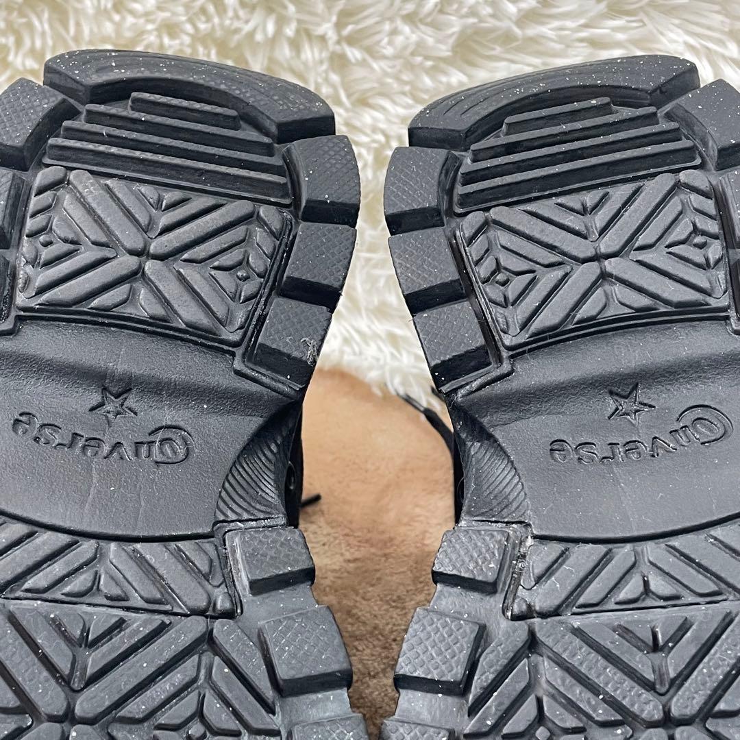 美品　CONVERSE ハイカット 厚底 黒 23.5cm オールブラック