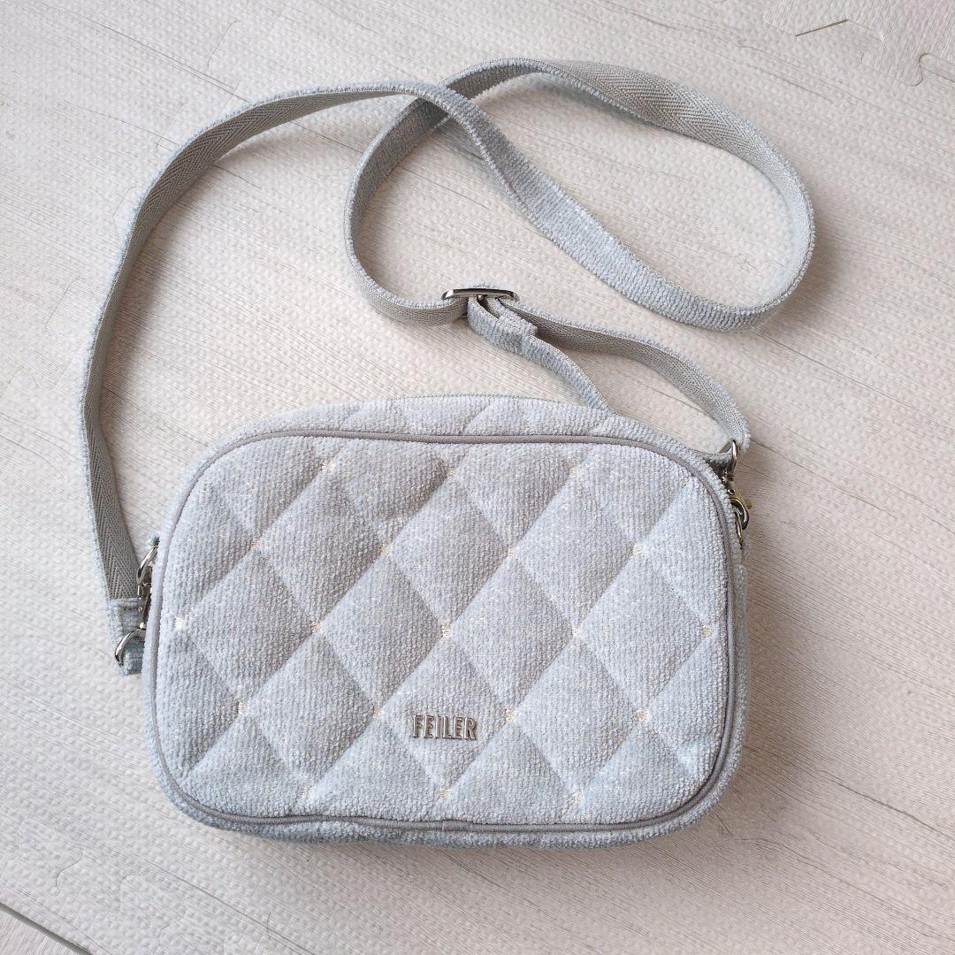 【美品】FEILER グレー ユニ ショルダーバッグ