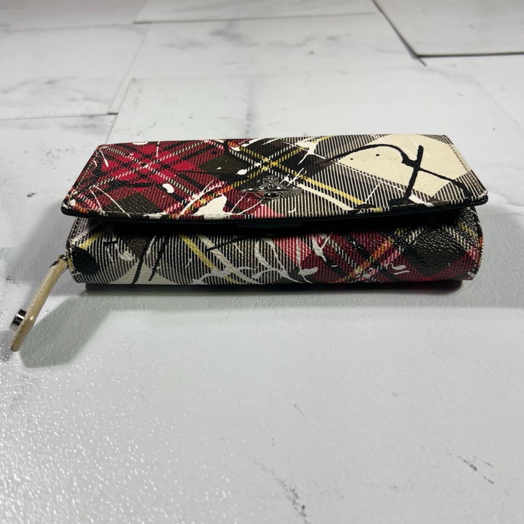 未使用級 Vivienne Westwoodダービーチェック オーブ 長財布