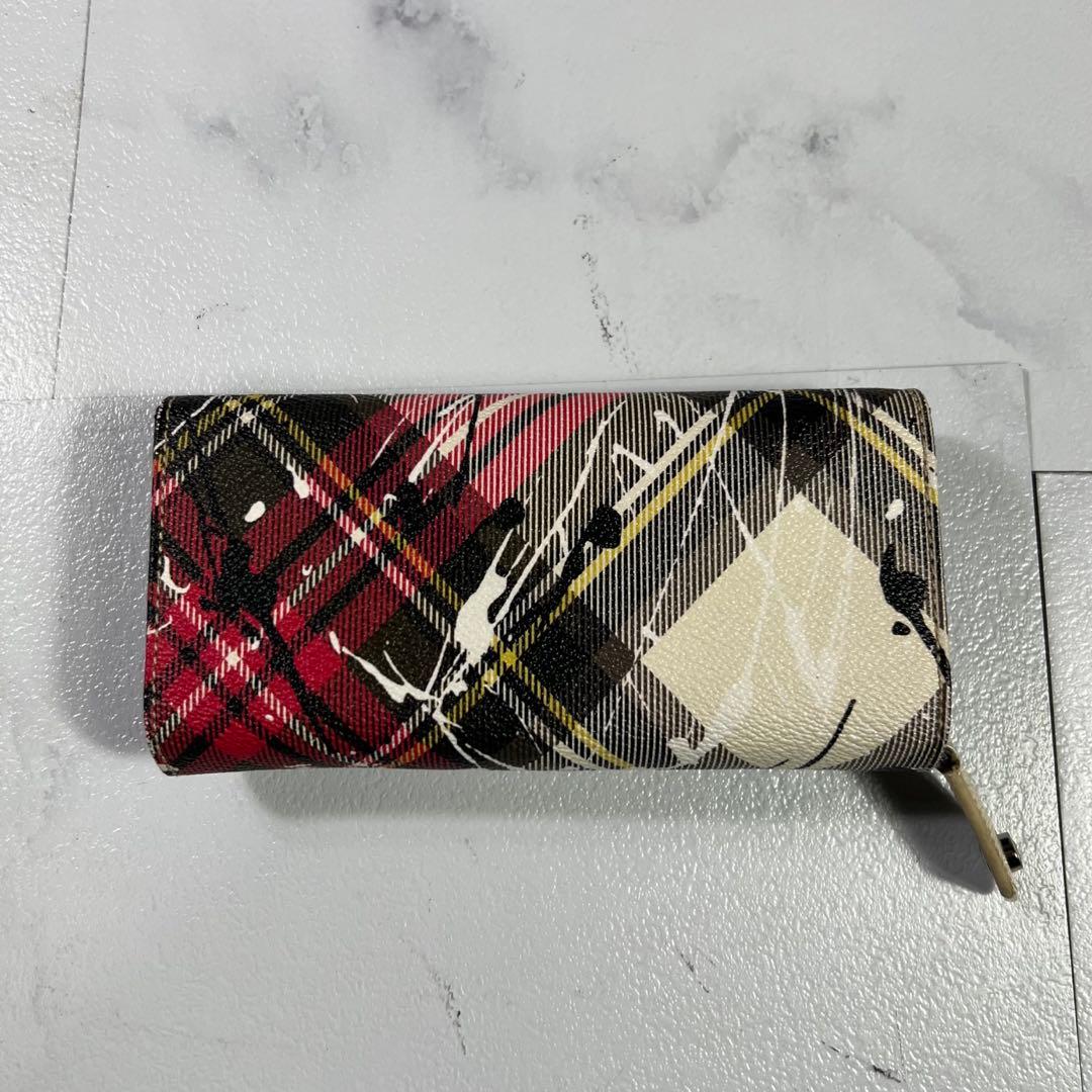 未使用級 Vivienne Westwoodダービーチェック オーブ 長財布