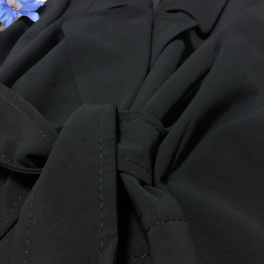 極美品　マックス&コー　ロングコート　ベルテッドコート　黒　42