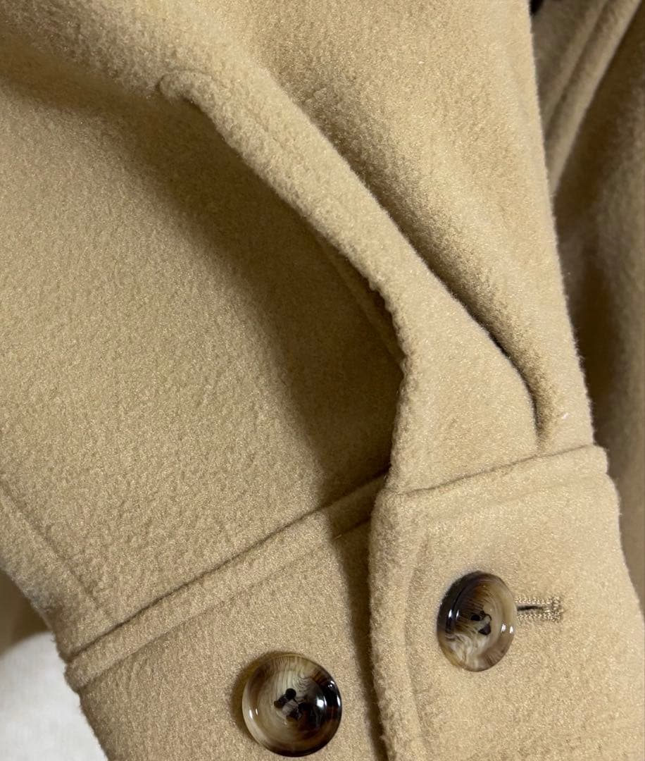 hinari ウェーブデザインミドルコート ベージュ