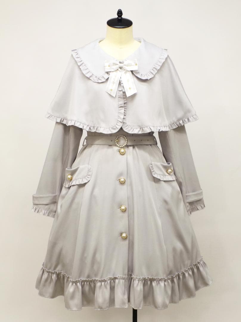 Amavel バッスルドレストレンチコート グレー