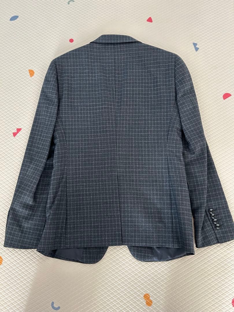 グレー系チェック柄 ビジネススーツ 2つボタン