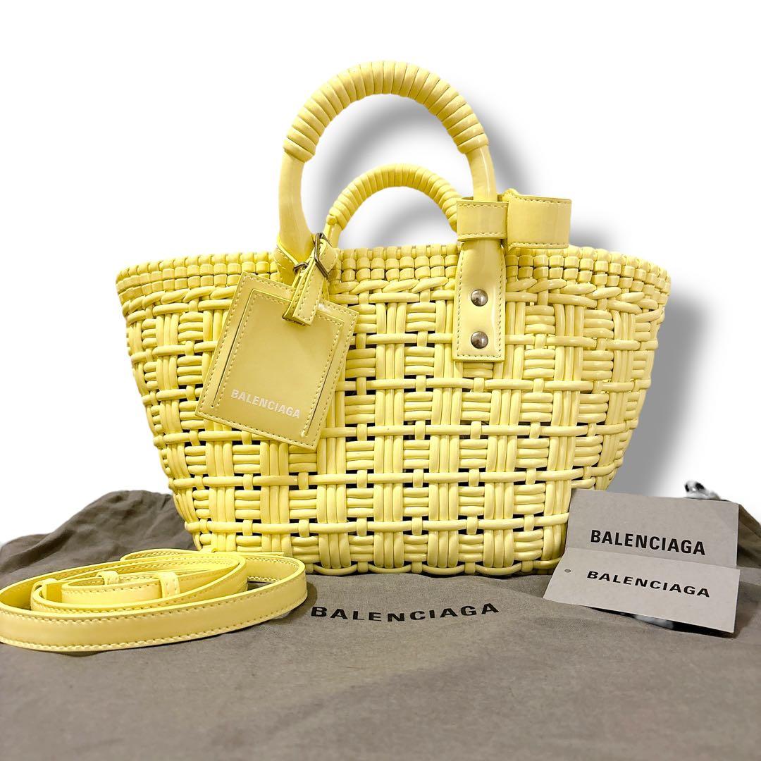 美品 BALENCIAGA バレンシアガ ビストロXS カゴバッグ ハンドバッグ