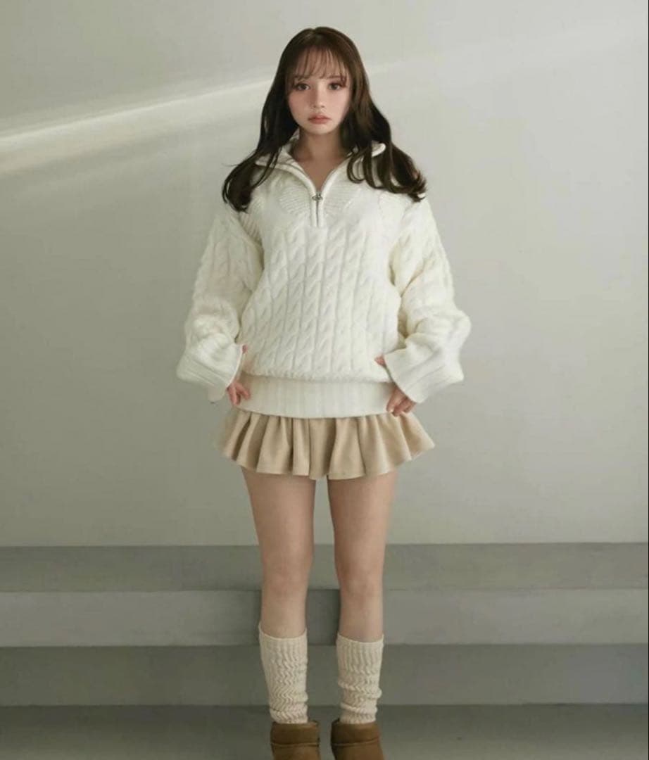 スカート andmary Silky velor mini skirt being