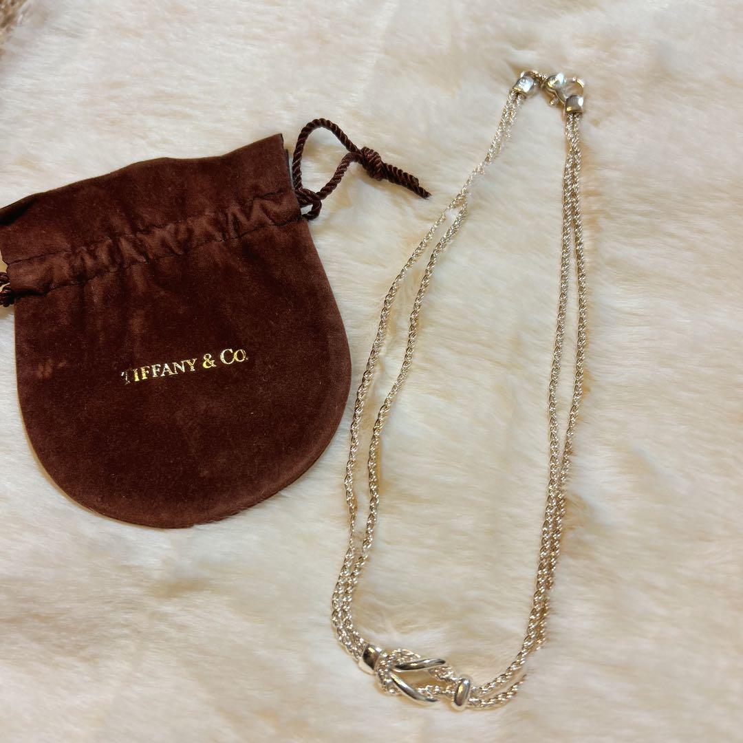 【希少品】ティファニー ダブル ロープ センターノット ネックレス SV925