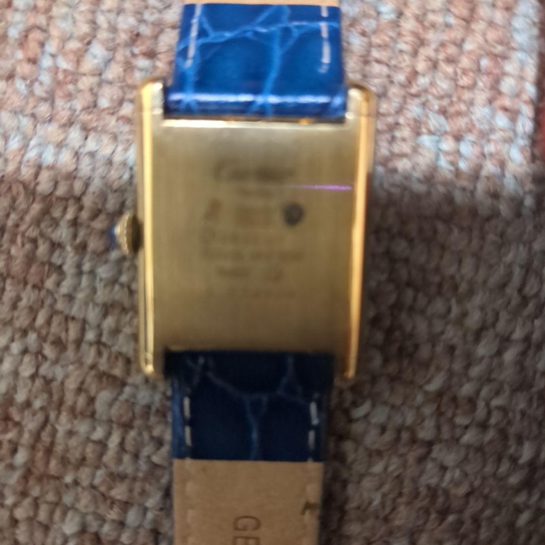 Cartierカルティエ青文字盤レザーベルト 時計