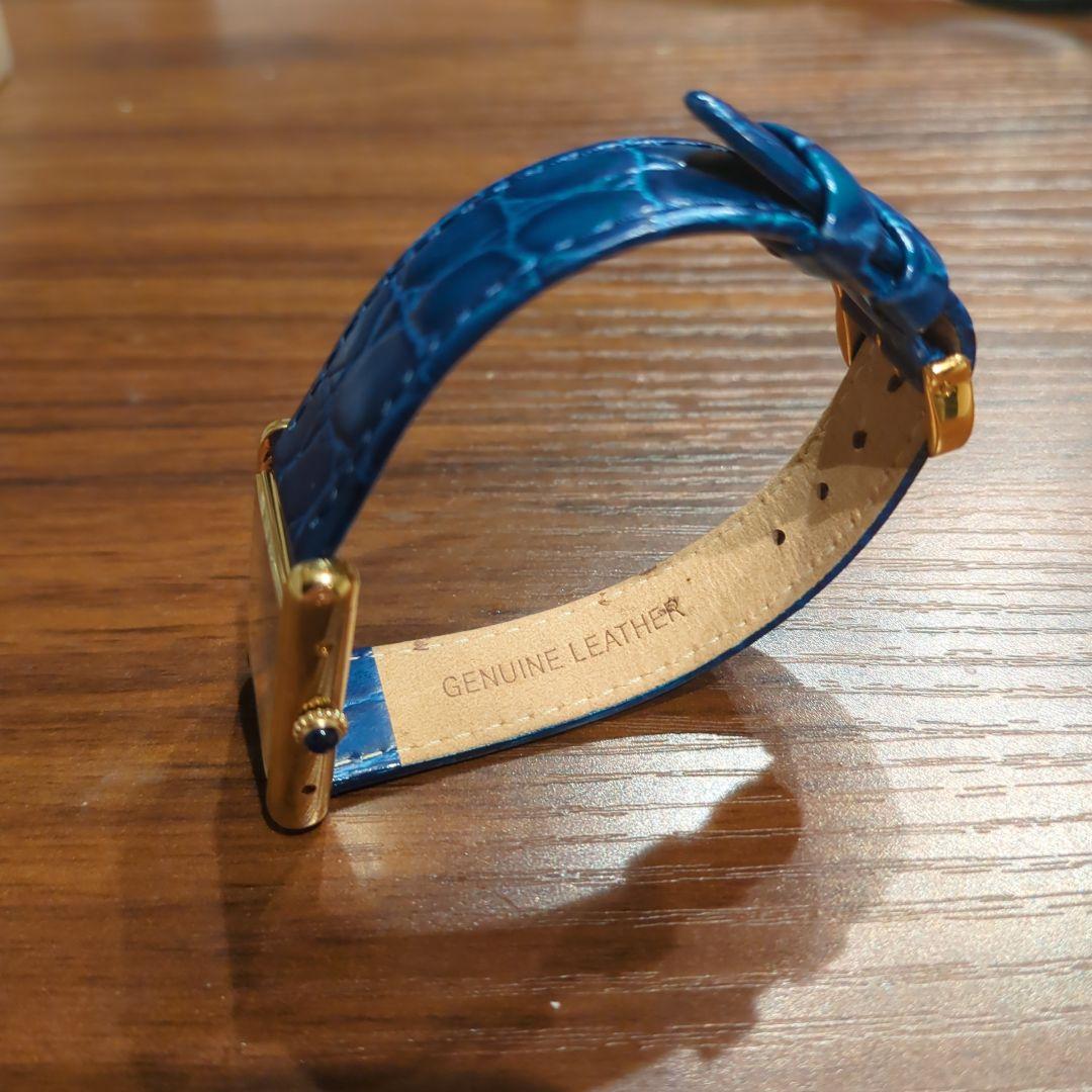 Cartierカルティエ青文字盤レザーベルト 時計