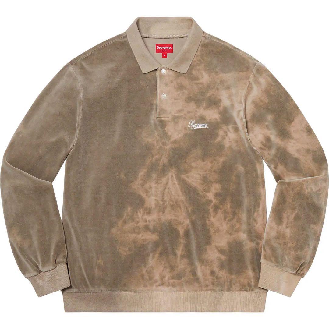 トップス Supreme 21SS Bleached Velour L/S Polo S
