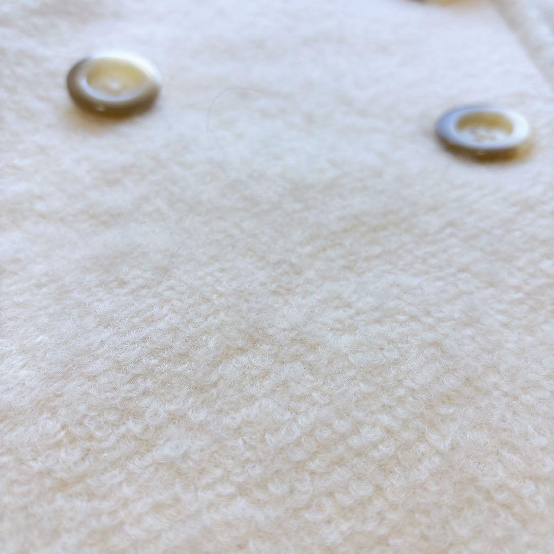 snidel スナイデル　sustainaウールコクーンダブルコート　ボア　白