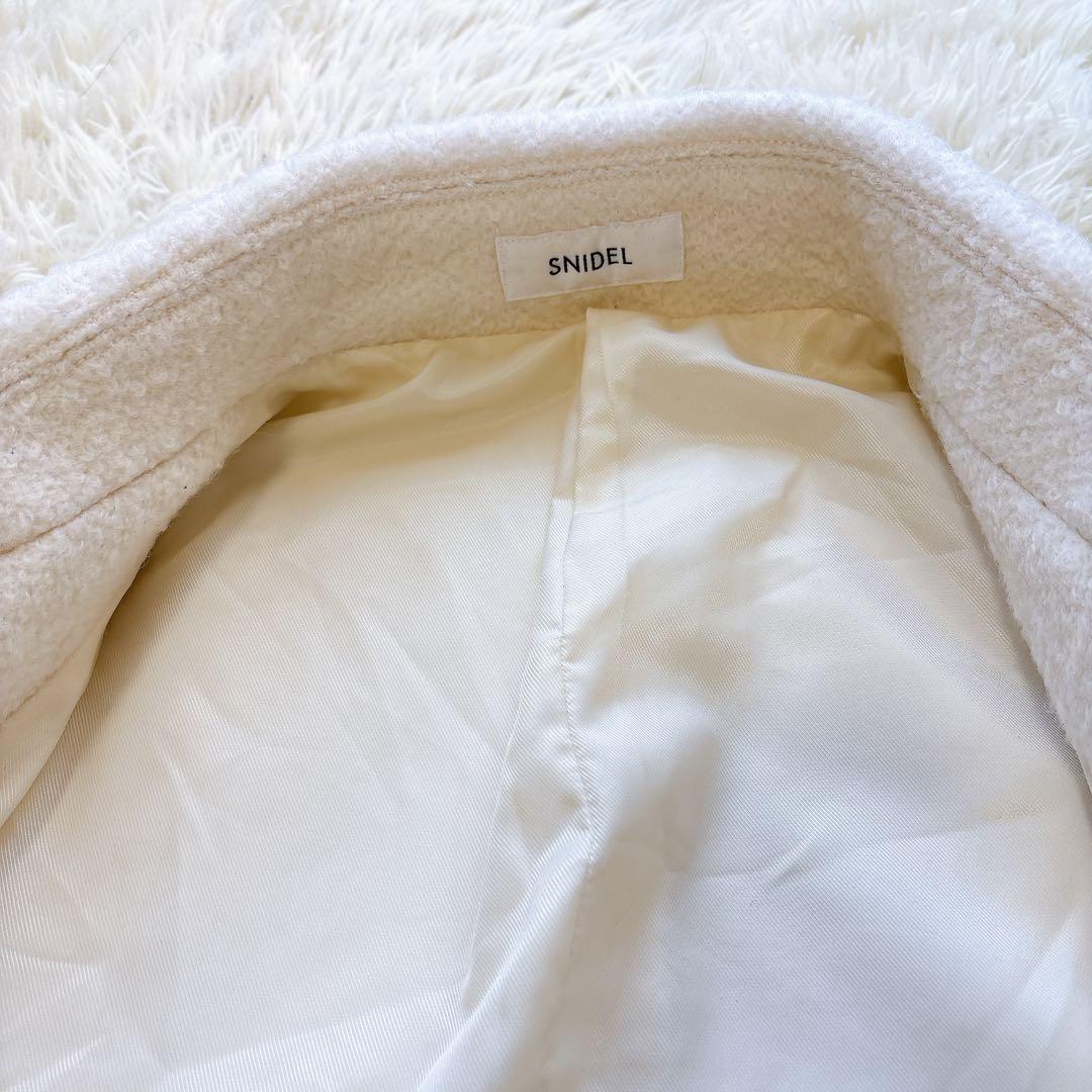 snidel スナイデル　sustainaウールコクーンダブルコート　ボア　白