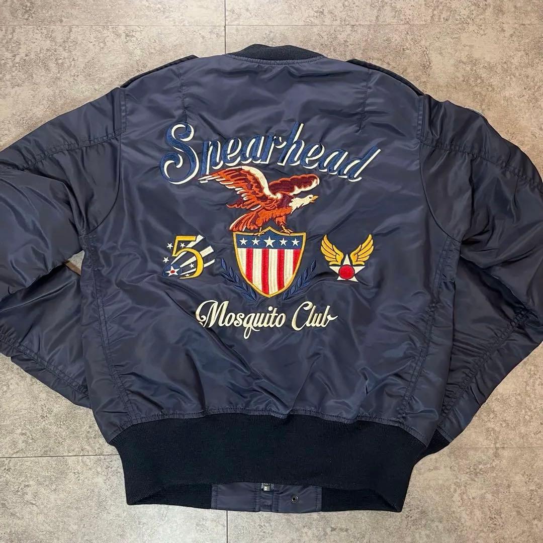 タグ付き✨AVIREX MA-1 フライトジャケット M ネイビー ワッペン