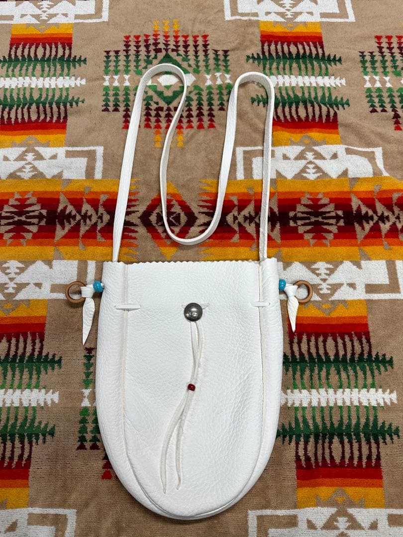 鹿革巾着ポーチ