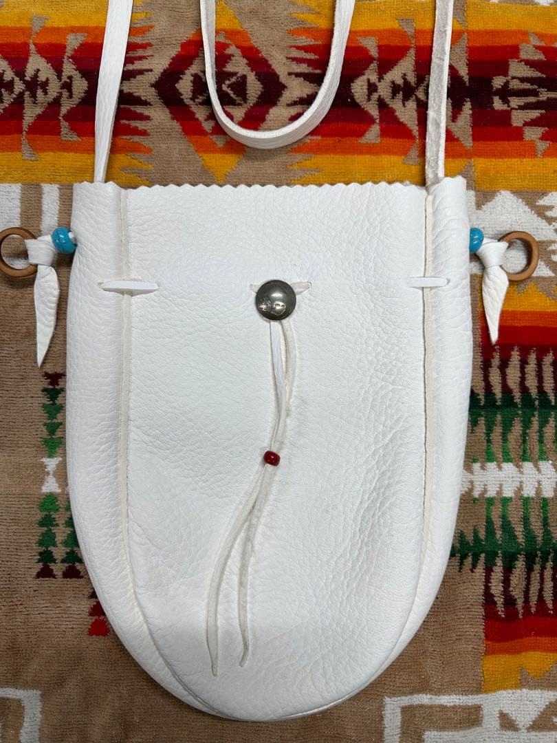 鹿革巾着ポーチ