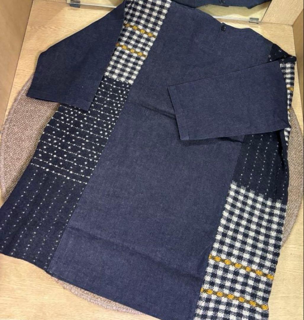 ☆新品☆ 佐藤繊維 FUGA FUGA ニット切り替えデザイン デニムチュニック