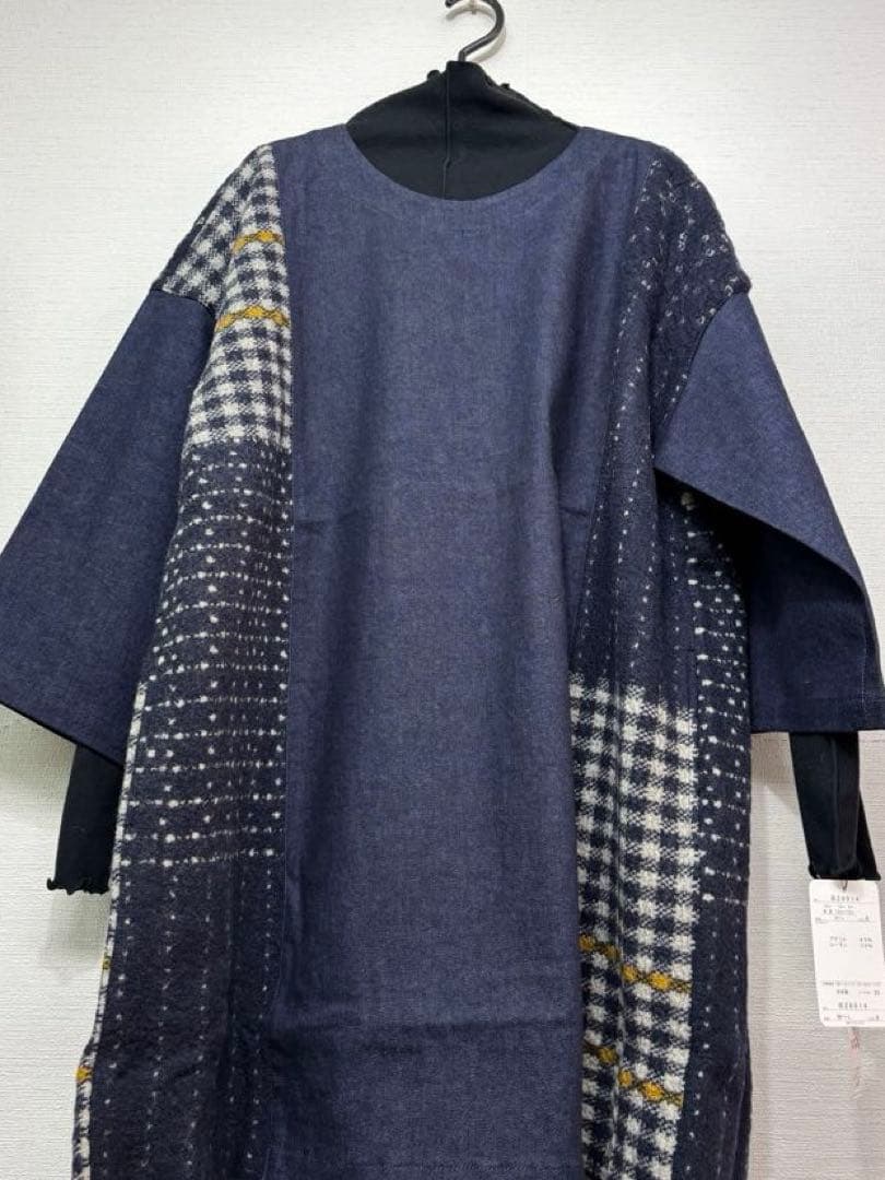 ☆新品☆ 佐藤繊維 FUGA FUGA ニット切り替えデザイン デニムチュニック