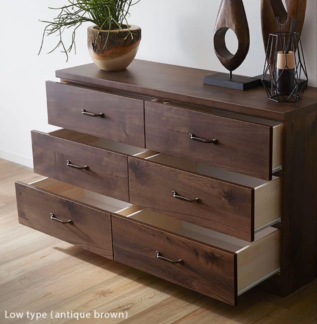 【最終値下】アンティークブラウン 木製チェスト ヴィンテージ調　大川家具