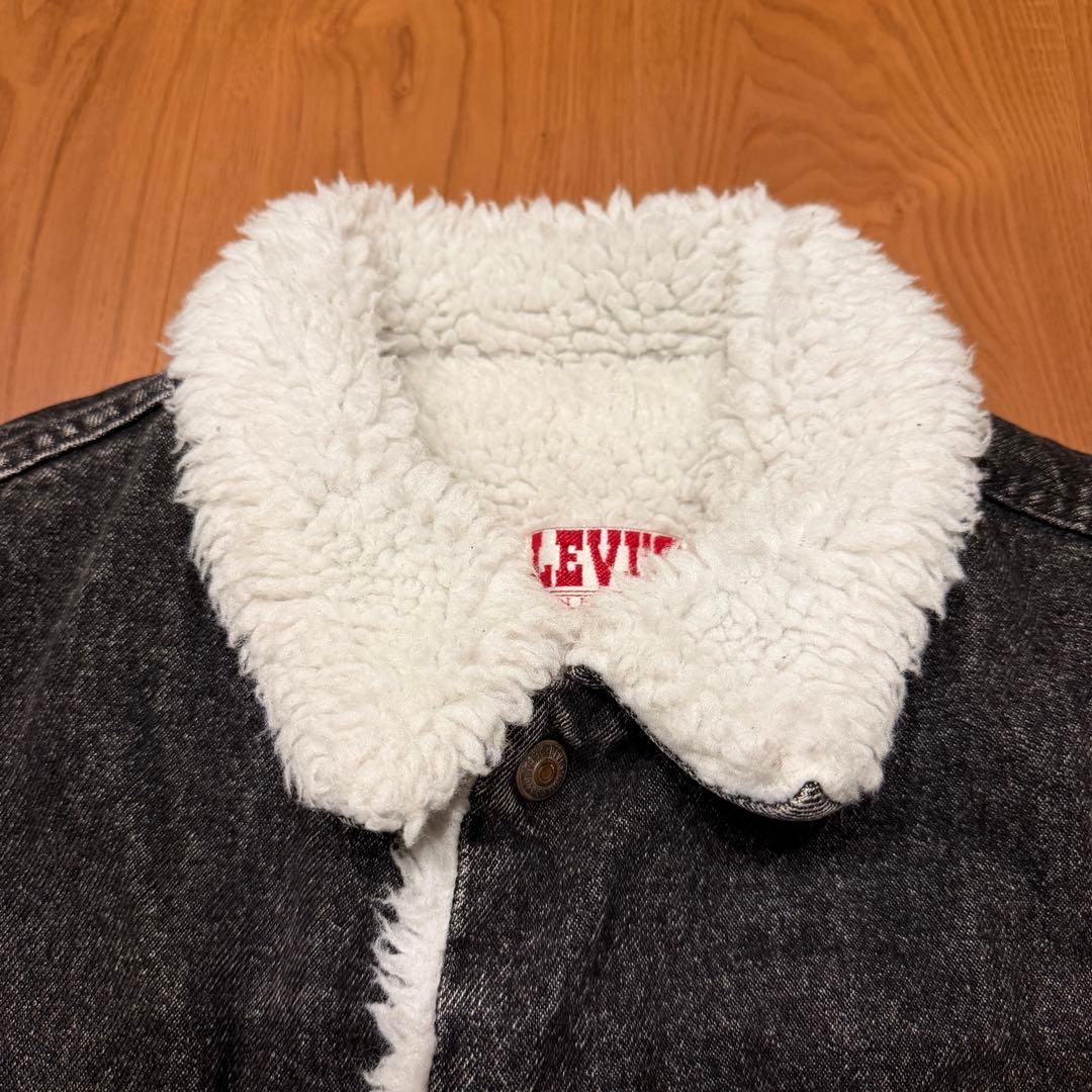 ブラック ◎ 90s リーバイス USA製 デニム ボアベスト 黒