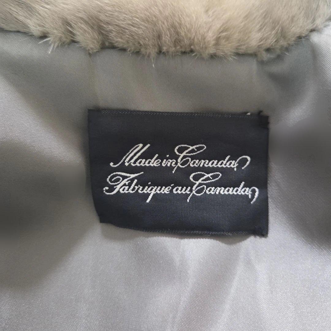 カナダ製 パステルミンク 絞り有 グレージュ系 レディース