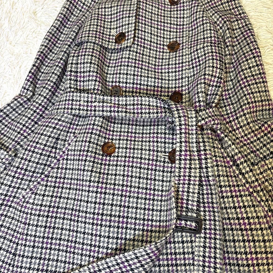 美品 ブラックレーベル ポールスミス ウール コート 千鳥格子 ベルト 40 L