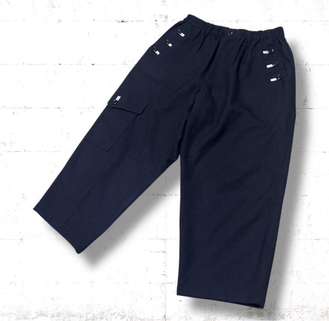 美品　ヨウジヤマモトプールオム　黒　ウール　サルエル　カーゴ　パンツ　スラックス