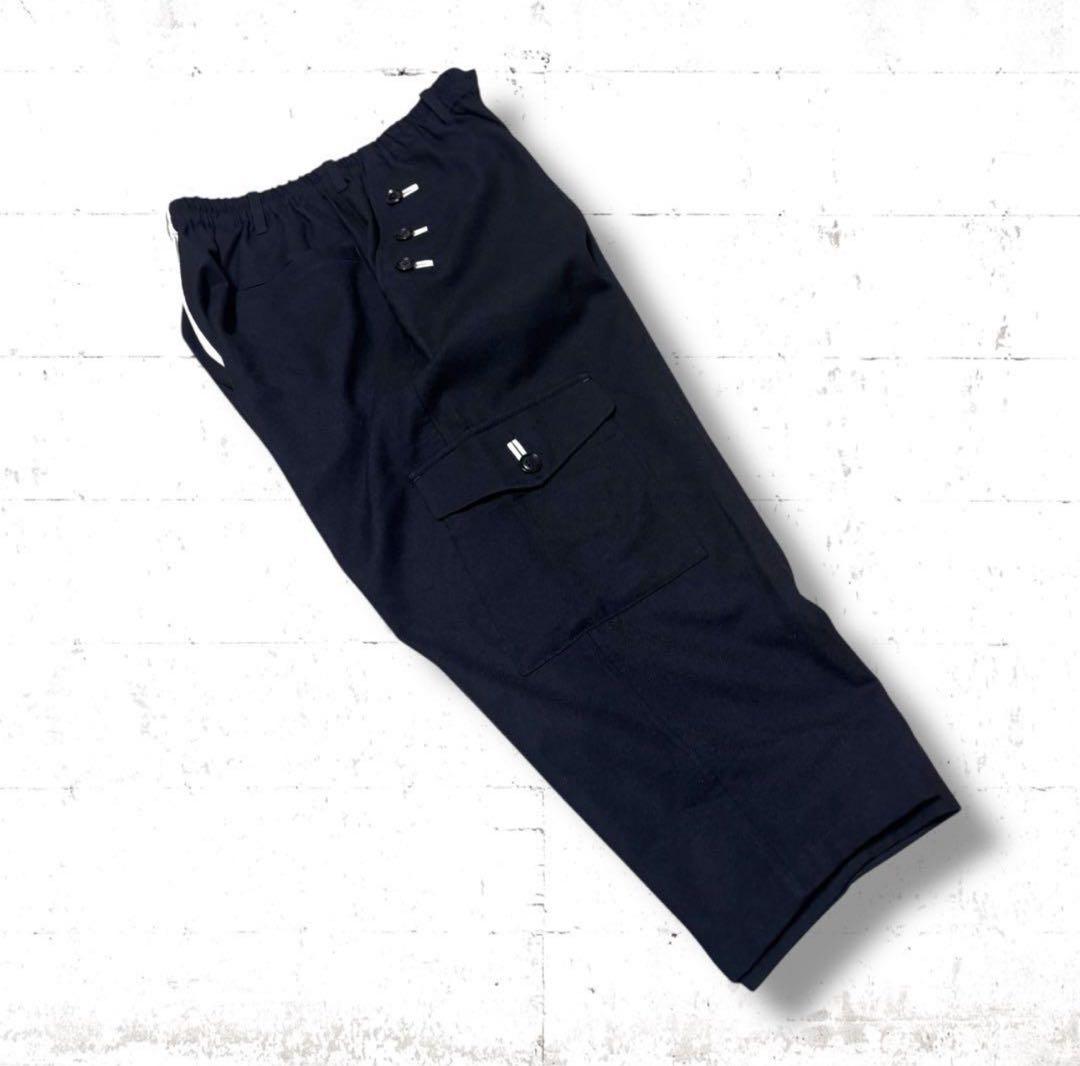 美品　ヨウジヤマモトプールオム　黒　ウール　サルエル　カーゴ　パンツ　スラックス