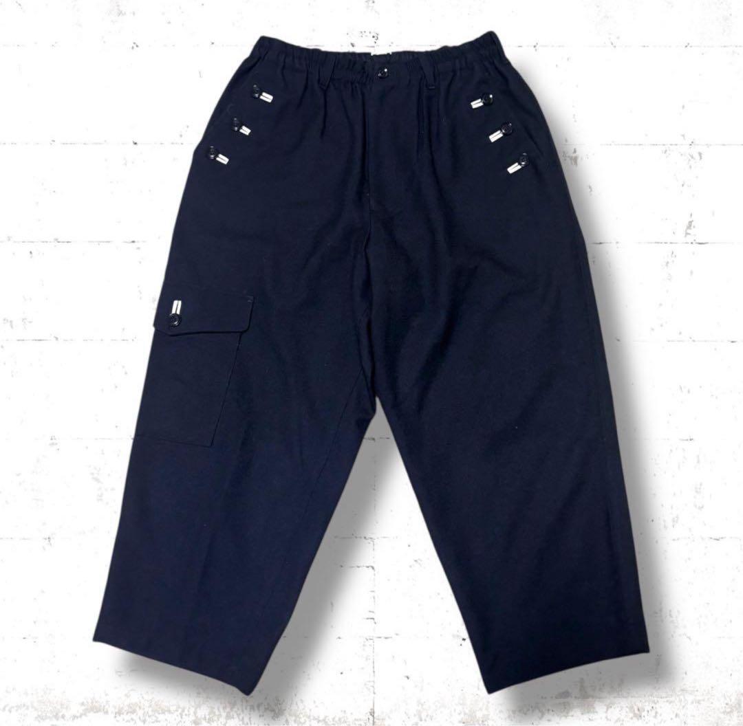 美品　ヨウジヤマモトプールオム　黒　ウール　サルエル　カーゴ　パンツ　スラックス