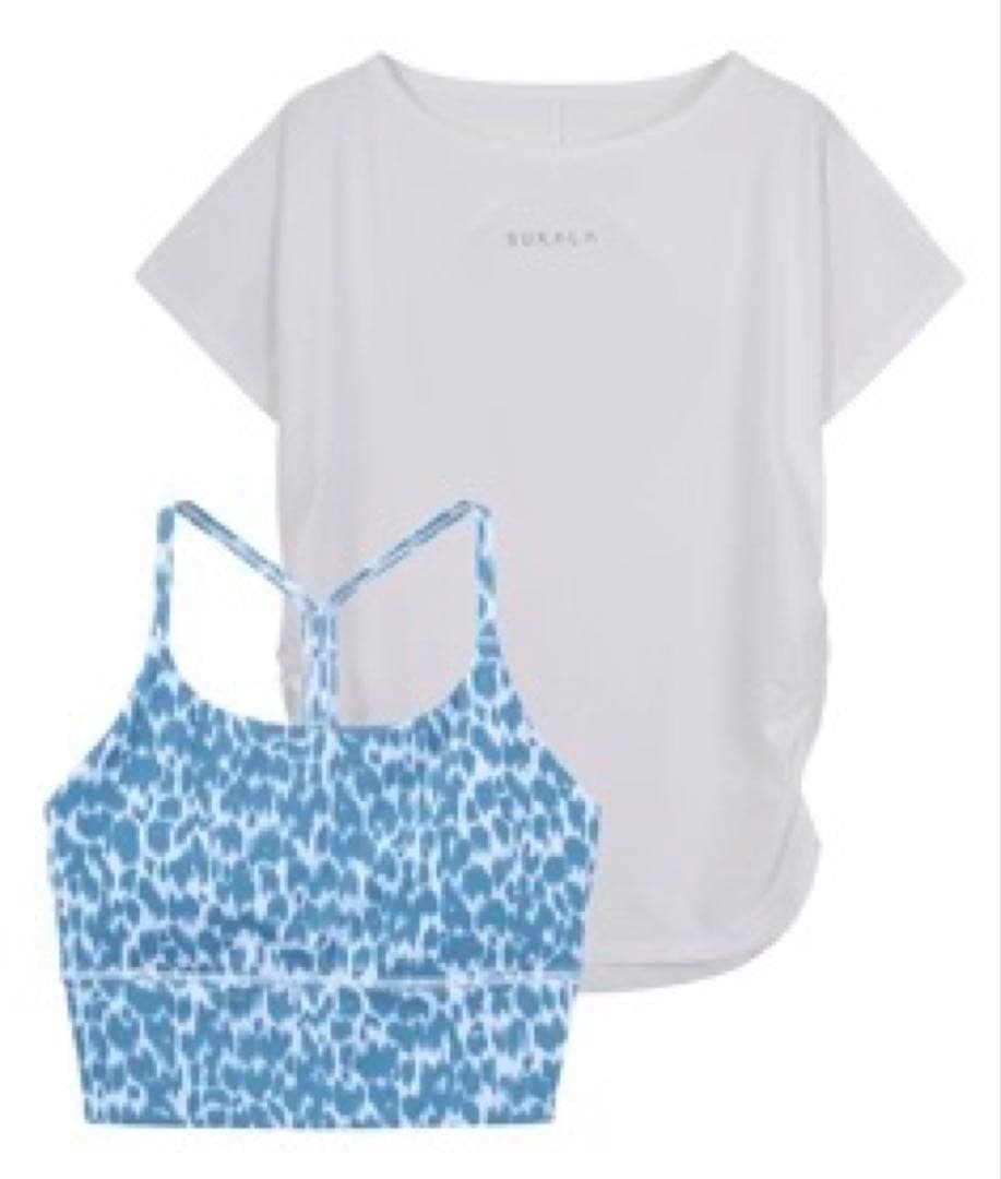 SUKALA レオパードプリントセパレートトップス M ホワイトブルーレオパード