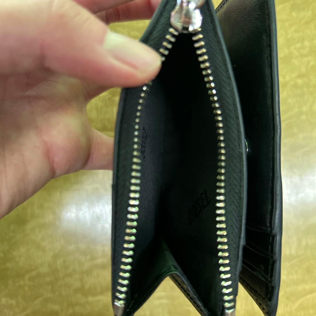 dieselブラック 二つ折り財布 ロゴ入り