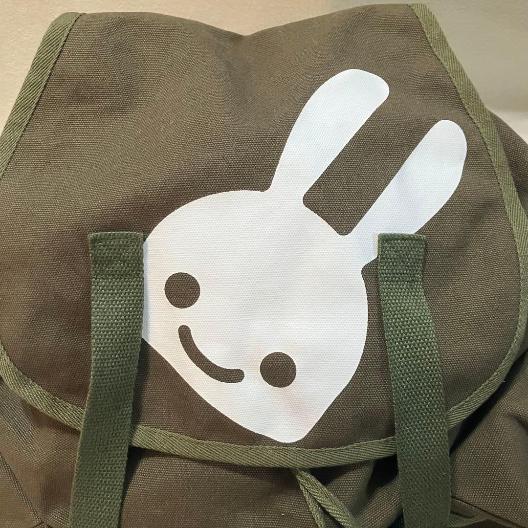 CUNE 帆布のミリタリーリュック うさぎ カーキ A4 大容量 バックパック