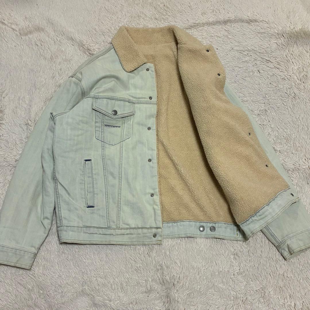 YANUK 美品 ユーズド加工 ボアブルゾン オーバーサイズ デニムジャケット