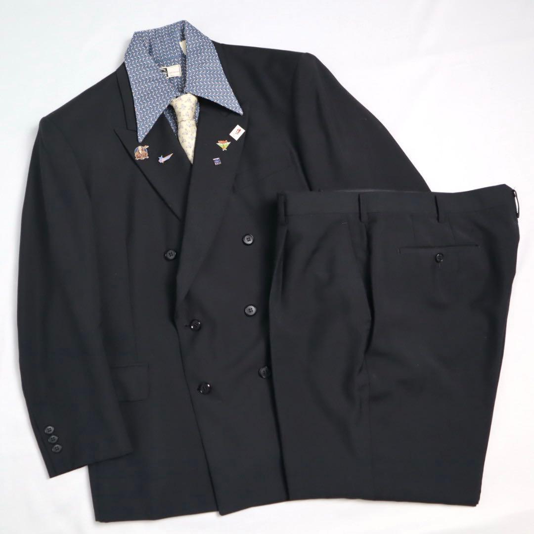 5点セット Vintage ダブルブレスト スーツ セットアップ ピンズ