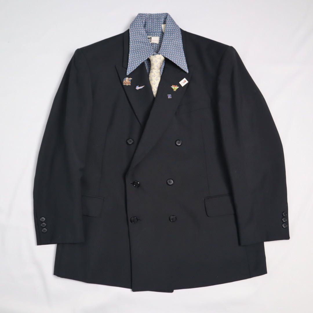 5点セット Vintage ダブルブレスト スーツ セットアップ ピンズ