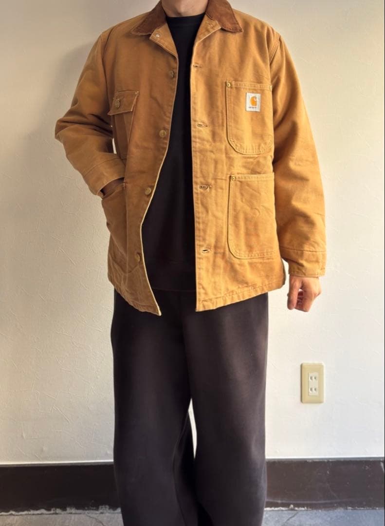 80sUSA製カーハートカバーオールミシガンチョアコートブランケットダック38M