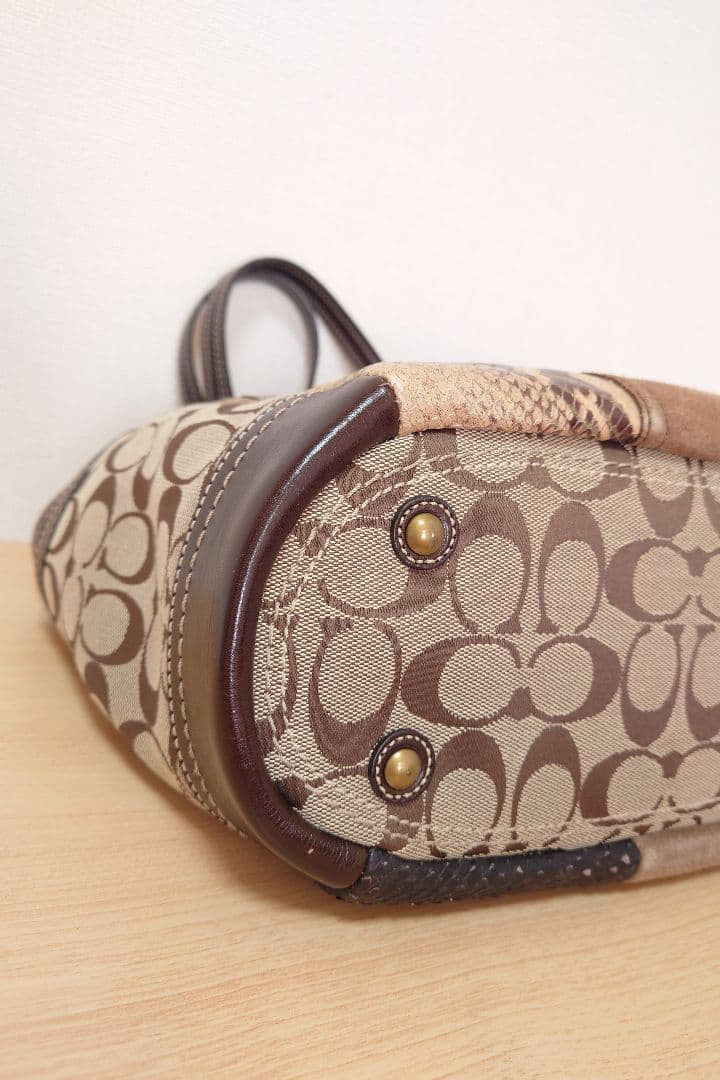 COACH コーチ トートバッグ パッチワーク 豹柄 キャンバスレザー