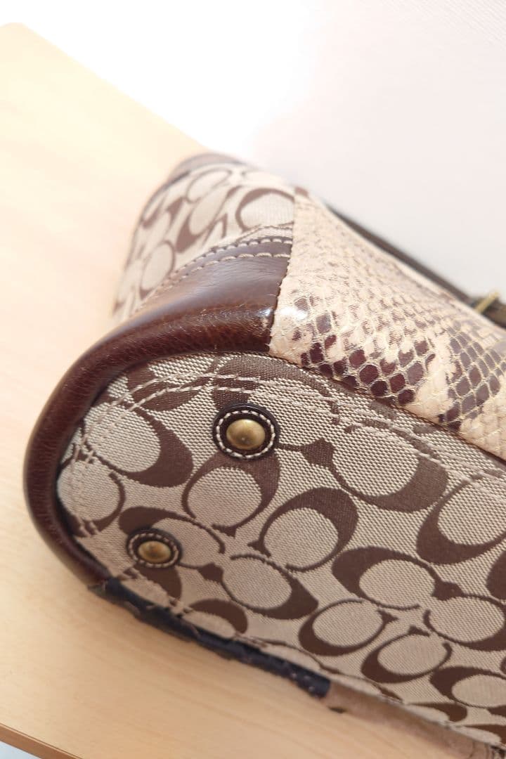 COACH コーチ トートバッグ パッチワーク 豹柄 キャンバスレザー