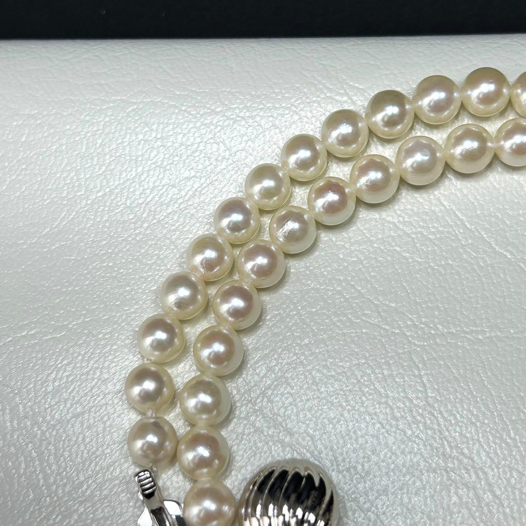 美品 アコヤ真珠 ネックレス 本真珠 パール silver 6mm〜7mm