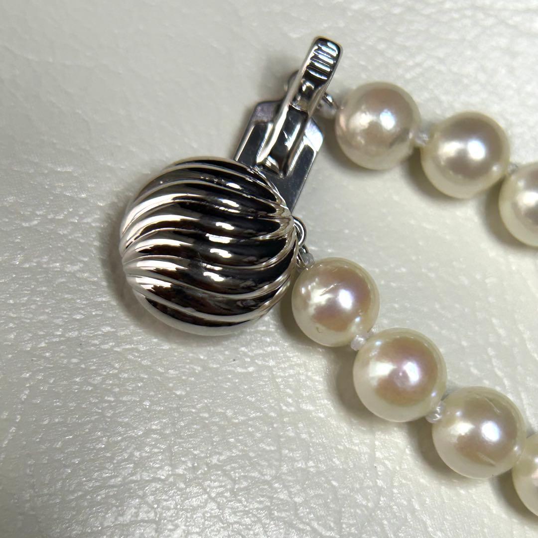 美品 アコヤ真珠 ネックレス 本真珠 パール silver 6mm〜7mm